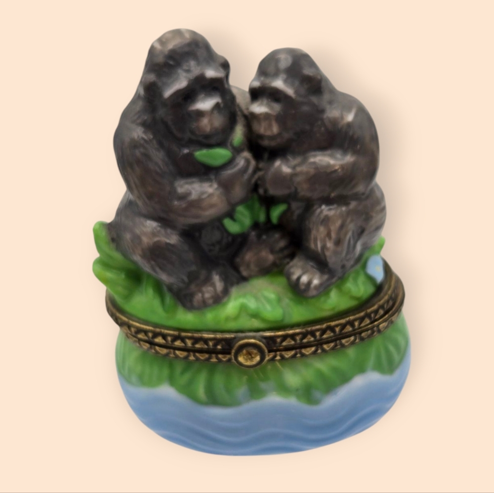 Vintage Gorilla Trinket Box Midwest of Cannon Falls Noah's Ark Collection PHB